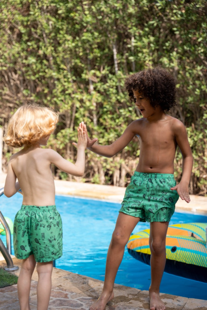 Sea-green swim-shorts