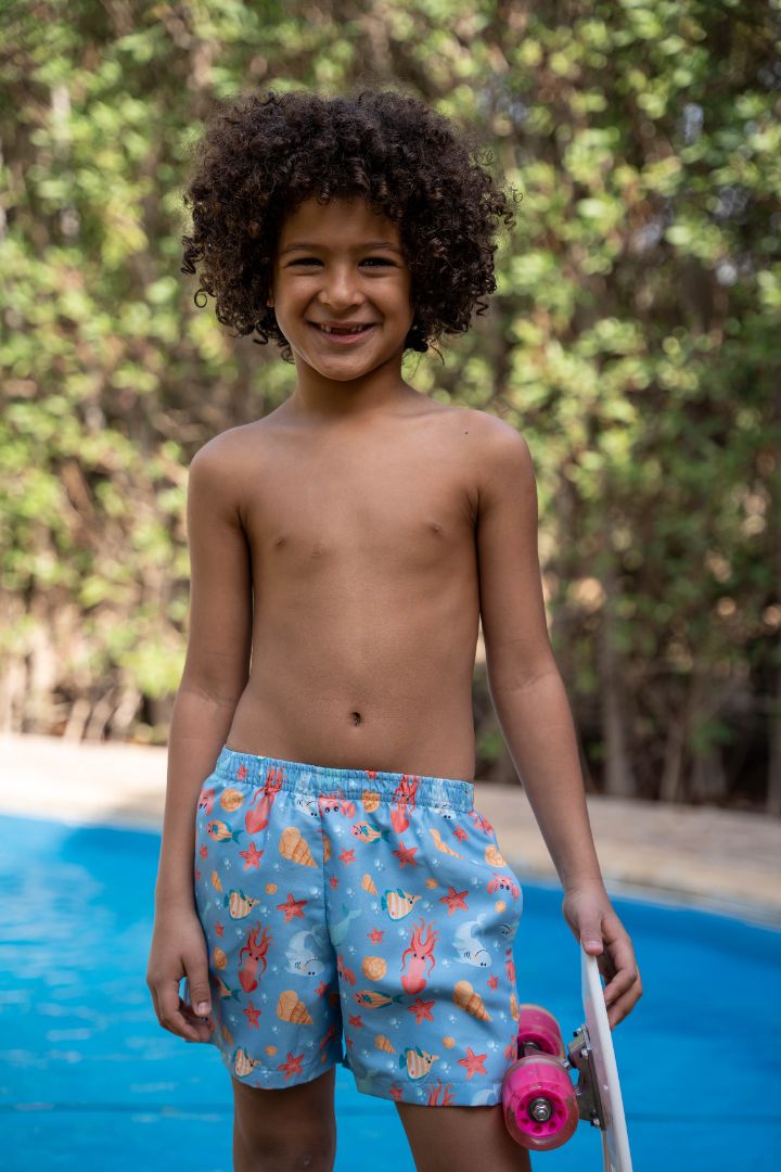 Blue swim-shorts
