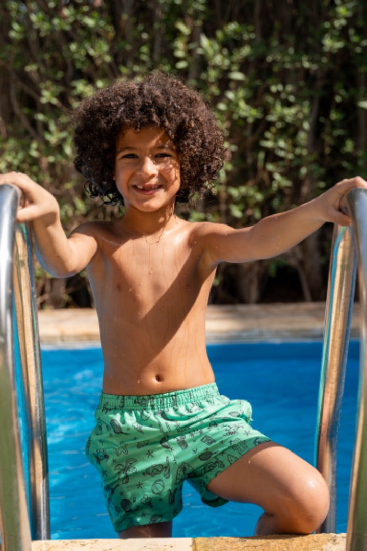 Sea-green swim-shorts