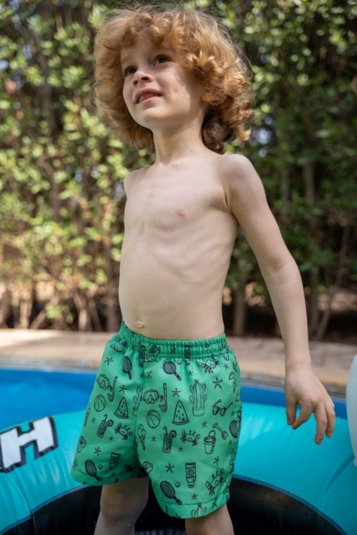 Sea-green swim-shorts