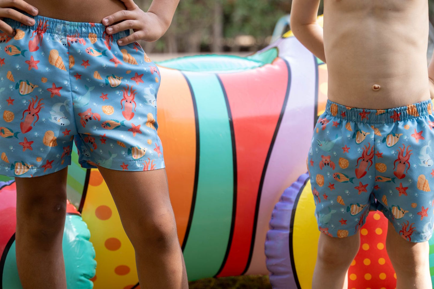 Blue swim-shorts