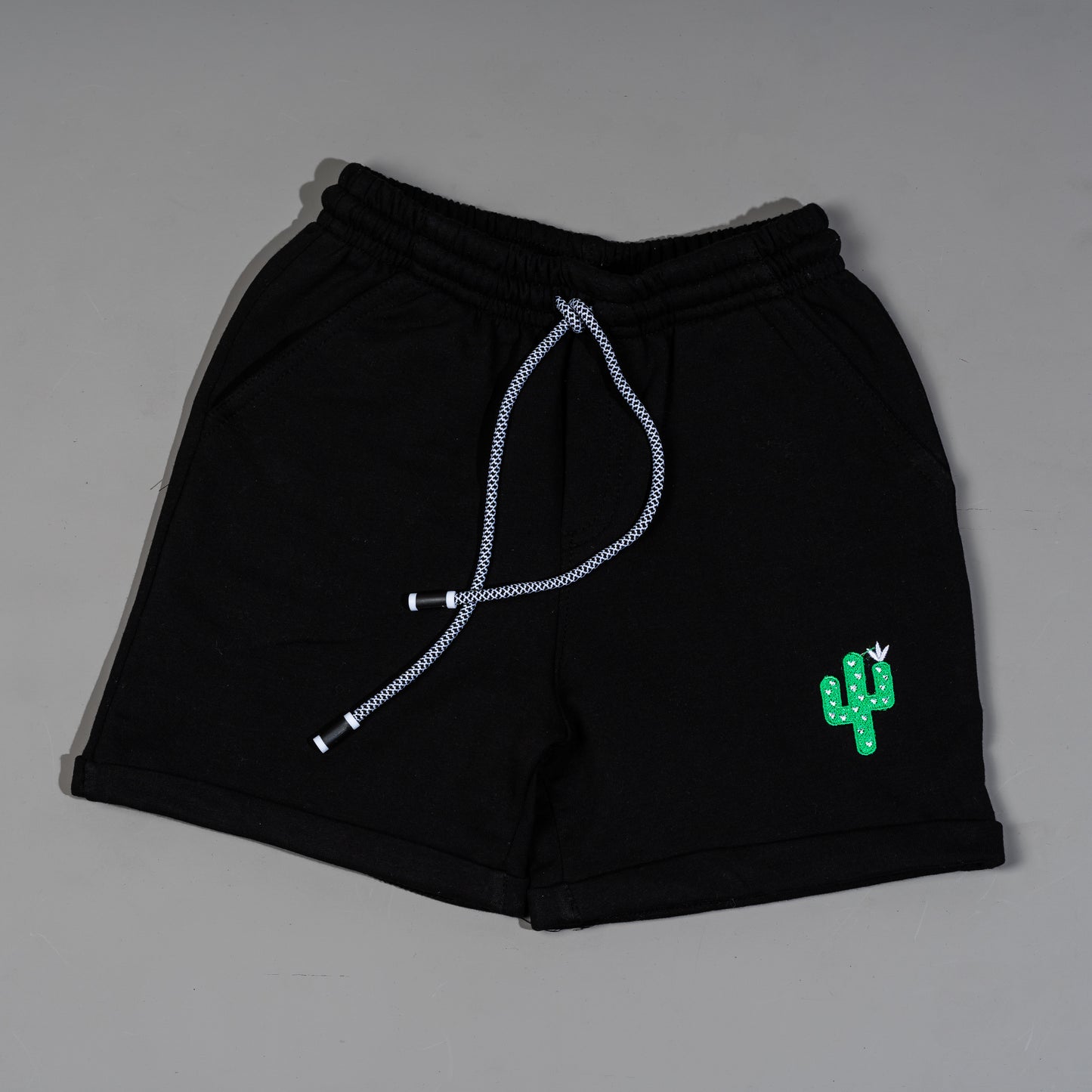 Drawstring Black Shorts